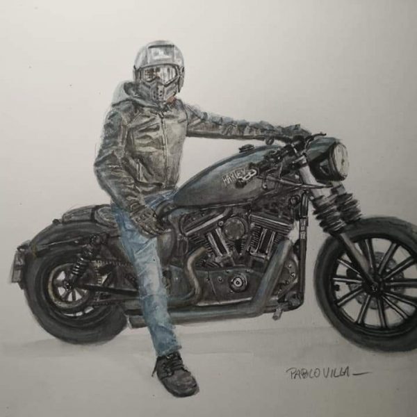 Harley Davidson acuarela